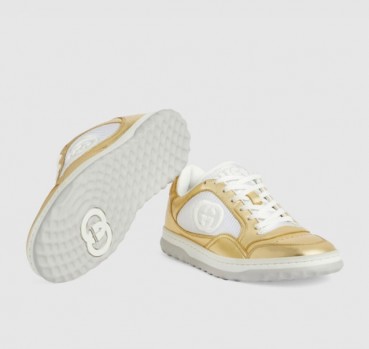 구찌 남/녀 골드 스니커즈 - Gucci Unisex Gold Sneakers