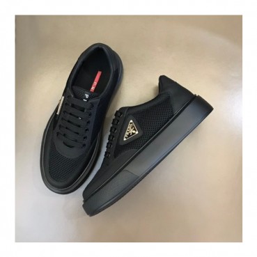프라다 남성 블랙 스니커즈 - Prada Mens Black Sneakers 