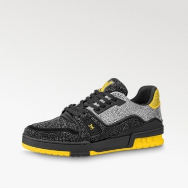 루이비통 남/녀 Trainer 블랙 스니커즈 - Louis vuitton Unisex Black Sneakers 