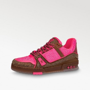 루이비통 남/녀 Trainer 핑크 스니커즈 - Louis vuitton Unisex Pink Sneakers 