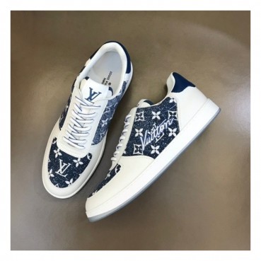 루이비통 남성 네이비 스니커즈 - Louis vuitton Mens Navy Sneakers 