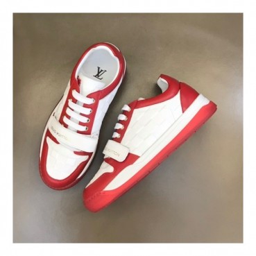 루이비통 남성 레드 스니커즈 - Louis vuitton Mens Red Sneakers 