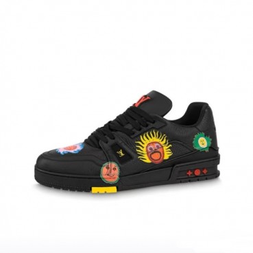 루이비통 남성 블랙 스니커즈 - Louis vuitton Mens Black Sneakers 