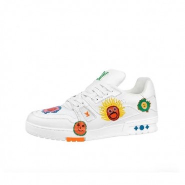 루이비통 남성 화이트 스니커즈 - Louis vuitton Mens White Sneakers 
