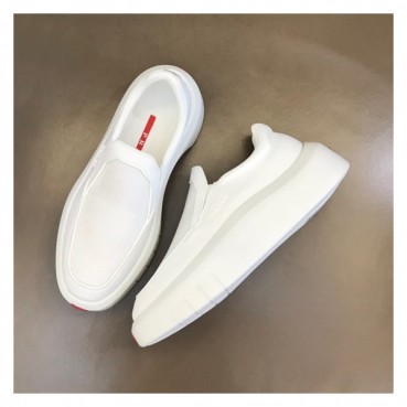 프라다 남성 화이트 스니커즈 - Prada Mens White Sneakers 