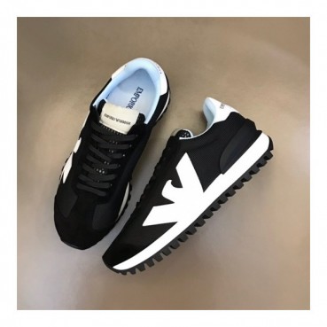 알마니 남성 클래식 블랙 스니커즈 - Armani Mens Black Sneakers 
