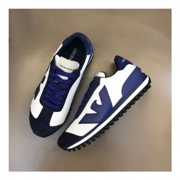 알마니 남성 클래식 블루 스니커즈 - Armani Mens Blue Sneakers 