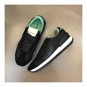 알마니 남성 클래식 블랙 스니커즈 - Armani Mens Black Sneakers 