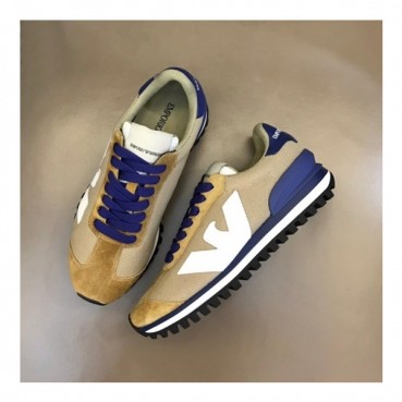 알마니 남성 클래식 카멜 스니커즈 - Armani Mens Camel Sneakers 