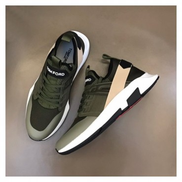 톰포드 남성 캐쥬얼 카키 스니커즈 - Tom Ford Mens Khaki Sneakers 