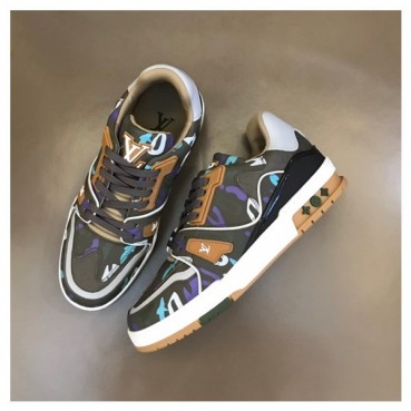 루이비통 남성 브라운 스니커즈 - Louis vuitton Mens Brown Sneakers 