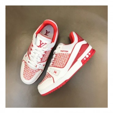 루이비통 남성 레드 스니커즈 - Louis vuitton Mens Red Sneakers 