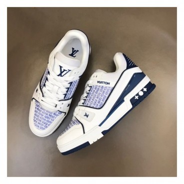 루이비통 남성 블루 스니커즈 - Louis vuitton Mens Blue Sneakers 
