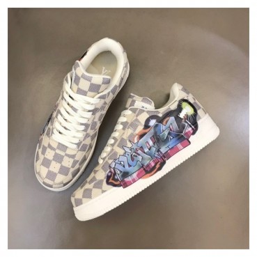 루이비통 남성 아이보리 스니커즈 - Louis vuitton Mens Ivory Sneakers 