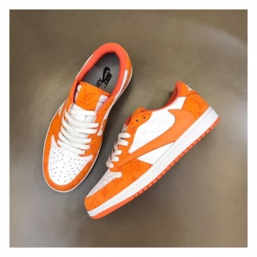 루이비통 남성 오렌지 스니커즈 - Louis vuitton Mens Orange Sneakers 