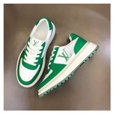 루이비통 남성 그린 스니커즈 - Louis vuitton Mens Green Sneakers 