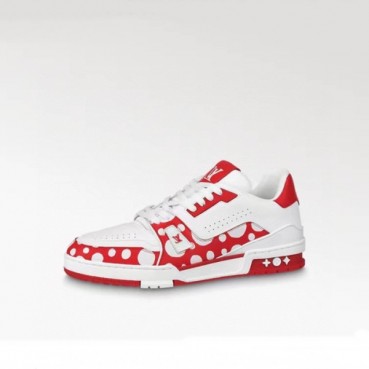 루이비통 남성 레드 스니커즈 - Louis vuitton Mens Red Sneakers 