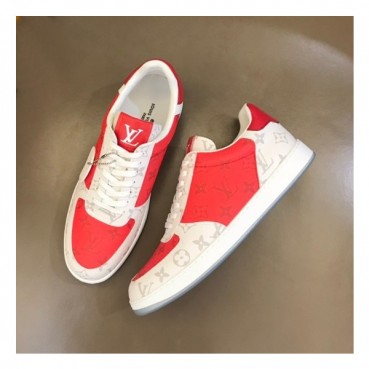 루이비통 남성 레드 스니커즈 - Louis vuitton Mens Red Sneakers 