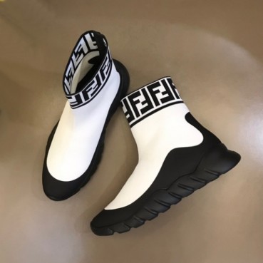 펜디 남성 이니셜 화이트 스니커즈 - Fendi Mens White Sneakers 