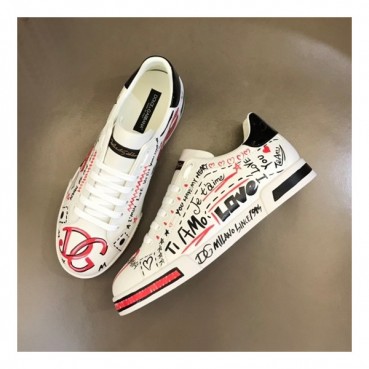 돌체앤가바나 남성 화이트 스니커즈 - Dolc& Gabbana Mens White Sneakers 