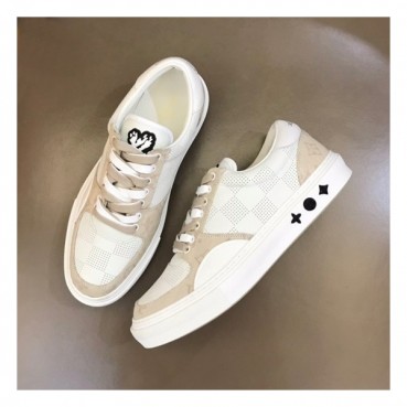 루이비통 남성 베이지 스니커즈 - Louis vuitton Mens Beige Sneakers 