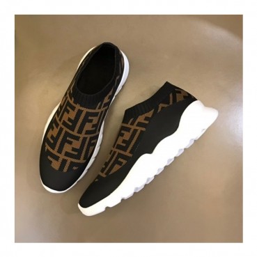 펜디 남성 이니셜 브라운 스니커즈 - Fendi Mens Brown Sneakers 