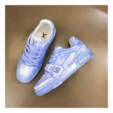 루이비통 남/녀 블루 스니커즈 - Louis vuitton Unisex Blue Sneakers 