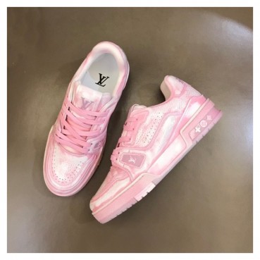 루이비통 남/녀 핑크 스니커즈 - Louis vuitton Unisex Pink Sneakers 