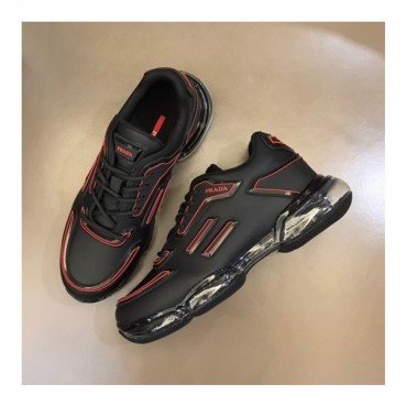 프라다 남성 블랙 스니커즈 - Prada Mens Black Sneakers 