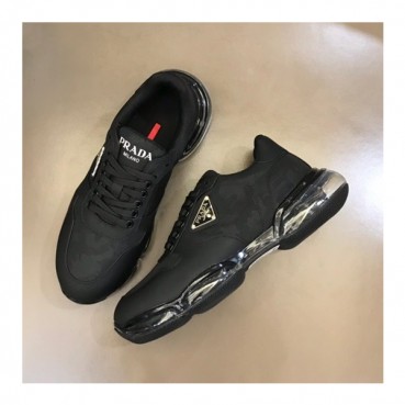 프라다 남성 블랙 스니커즈 - Prada Mens Black Sneakers 