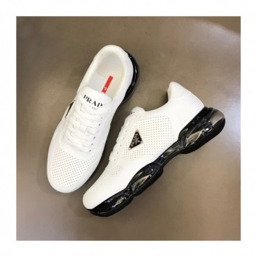 프라다 남성 화이트 스니커즈 - Prada Mens White Sneakers 