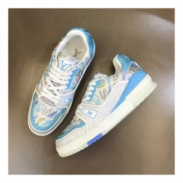 루이비통 남성 블루 스니커즈 - Louis vuitton Mens Blue Sneakers 