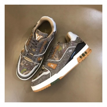 루이비통 남성 브라운 스니커즈 - Louis vuitton Mens Brown Sneakers 