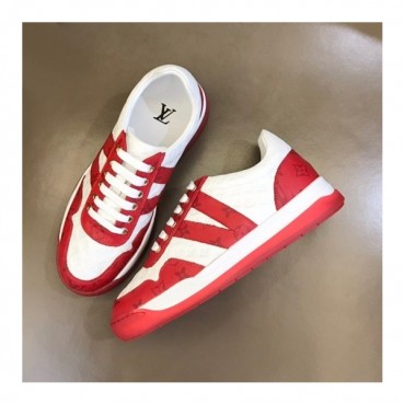 루이비통 남성 레드 스니커즈 - Louis vuitton Mens Red Sneakers 