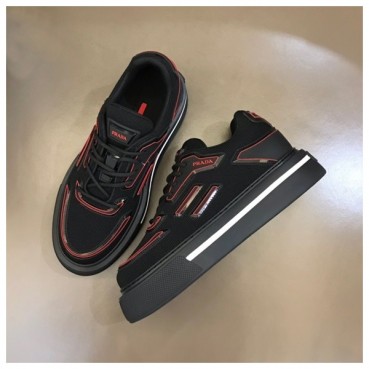 프라다 남성 블랙 스니커즈 - Prada Mens Black Sneakers 