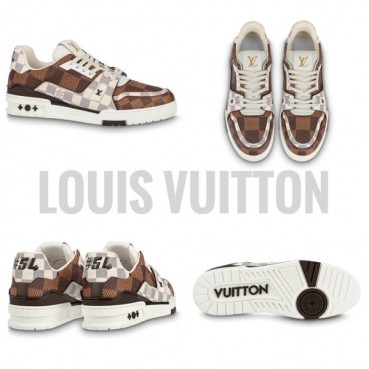 루이비통 남성 브라운 스니커즈 - Louis vuitton Mens Brown Sneakers 