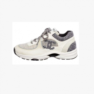 샤넬 남/녀 화이트 CC 스니커즈 - Chanel Unisex White Sneakers 