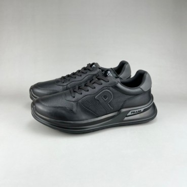 프라다 남성 블랙 스니커즈 - Prada Mens Black Sneakers 