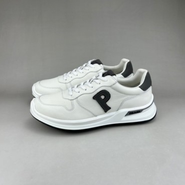 프라다 남성 화이트 스니커즈 - Prada Mens White Sneakers 