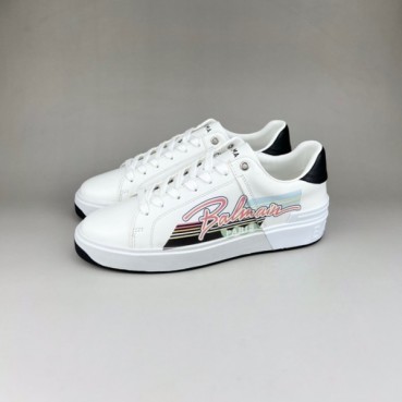 발망 남성 트렌디 화이트 스니커즈 - Balmain Mens White Sneakers 