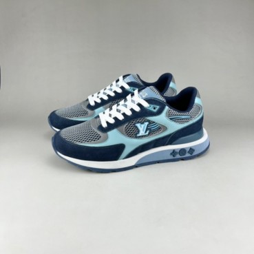루이비통 남성 블루 스니커즈 - Louis vuitton Mens Blue Sneakers 