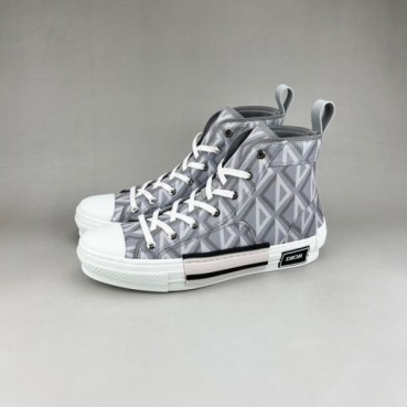 디올 남/녀 그레이 하이탑 스니커즈 - Dior Unisex Gray Sneakers 