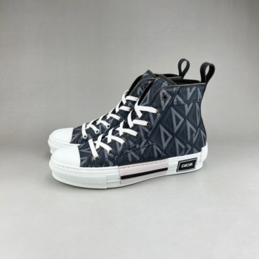 디올 남/녀 네이비 하이탑 스니커즈 - Dior Unisex Navy Sneakers 