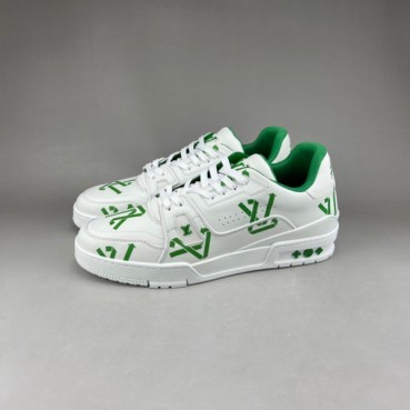 루이비통 남성 그린 스니커즈 - Louis vuitton Mens Green Sneakers 