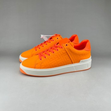 발망 남성 트렌디 오렌지 스니커즈 - Balmain Mens Orange Sneakers 