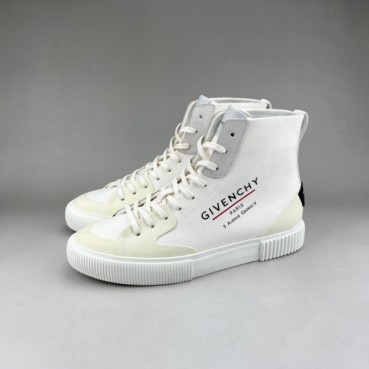 지방시 남성 하이탑 화이트 스니커즈 - Givenchy Mens White Sneakers 