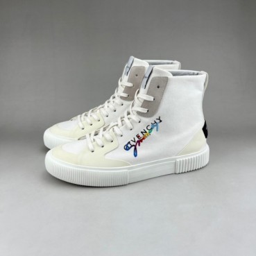 지방시 남성 하이탑 화이트 스니커즈 - Givenchy Mens White Sneakers 