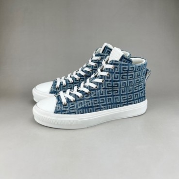 지방시 남성 블루 하이탑 스니커즈 - Givenchy Mens Blue Sneakers 