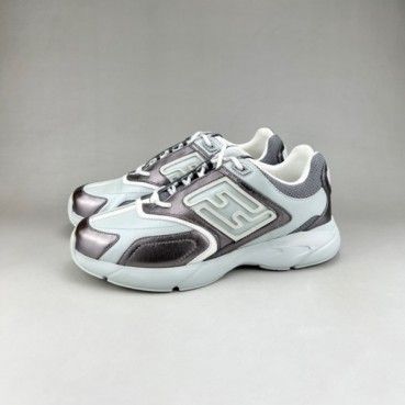 펜디 남/녀 이니셜 실버 스니커즈 - Fendi Unisex Silver Sneakers 