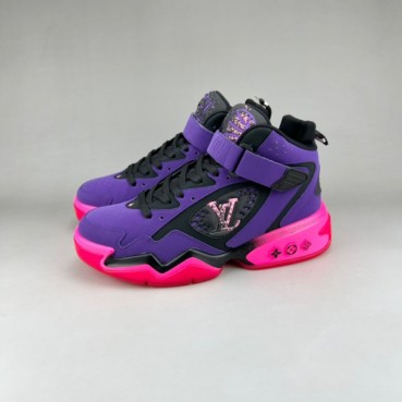 루이비통 남/녀 Trainer 퍼플 스니커즈 - Louis vuitton Unisex Purple Sneakers 